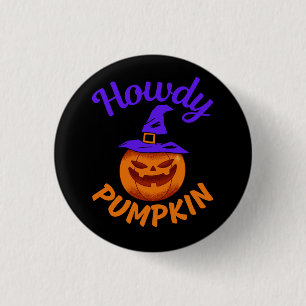 Howdy Pumpkin Halloween 3 Cm Round Badge