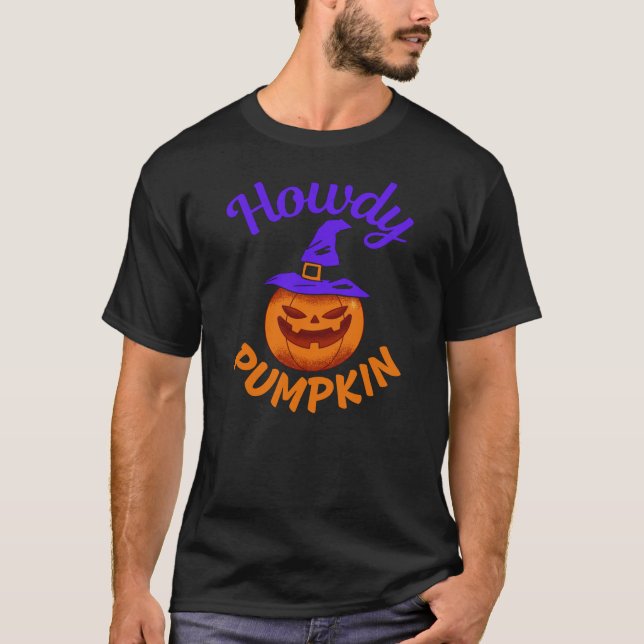 Howdy Pumpkin Halloween T-Shirt (Front)