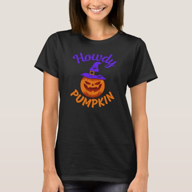 Howdy Pumpkin Halloween T-Shirt (Front)