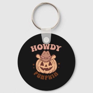 Howdy Pumpkin Key Ring
