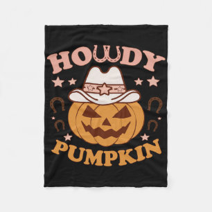 Howdy Pumpkin Western Country Fall Autumn Cowboys Fleece Blanket