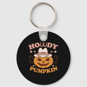Howdy Pumpkin Western Country Fall Autumn Cowboys Key Ring