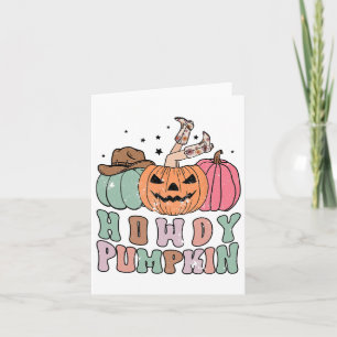 Howdy Pumpkin Western Fall Rodeo Halloween Card