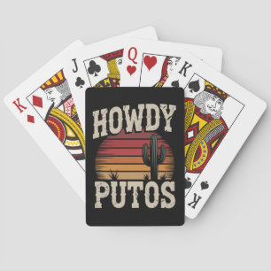 Howdy Putos Funny Cactus Retro Vintage Playing Cards