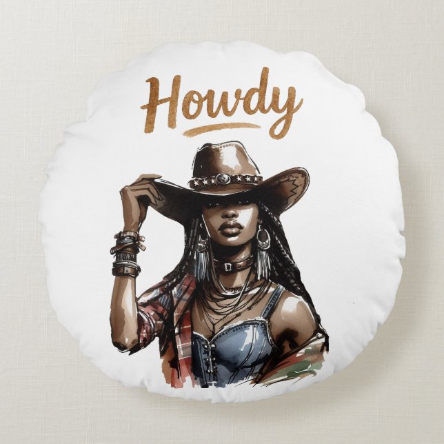 Howdy Round Cushion (Front)