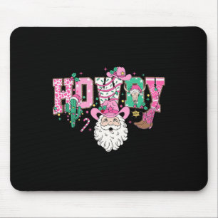 Howdy Santa Claus Pink Christmas Country Cowboy Sa Mouse Mat