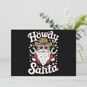 Howdy Santa Western Cowboy Rodeo Christmas Gift Holiday Card