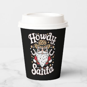 Howdy Santa Western Cowboy Rodeo Christmas Gift Paper Cups