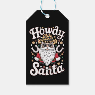 Howdy Santa Western Cowboy Rodeo Christmas Gift Tags