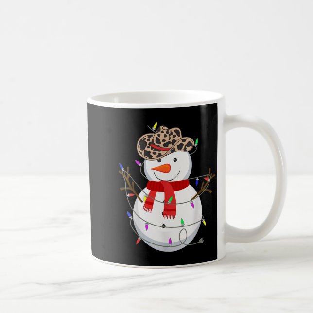 Howdy Snowman Funny Cowboy Hat Western Christmas 2 Coffee Mug (Right)