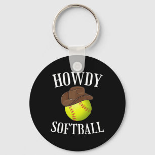 Howdy Softll Cowboy Cowgirl Western Softll Lover  Key Ring