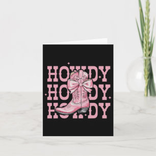 Howdy Southern Western Girl Country Rodeo Pink Cow Card