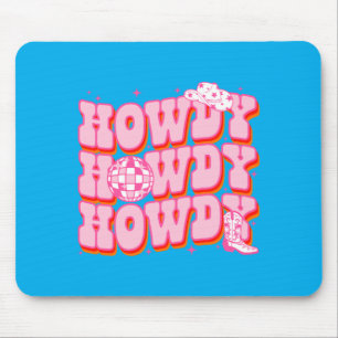 Howdy Southern Western Girl Country Rodeo Pink Mouse Mat