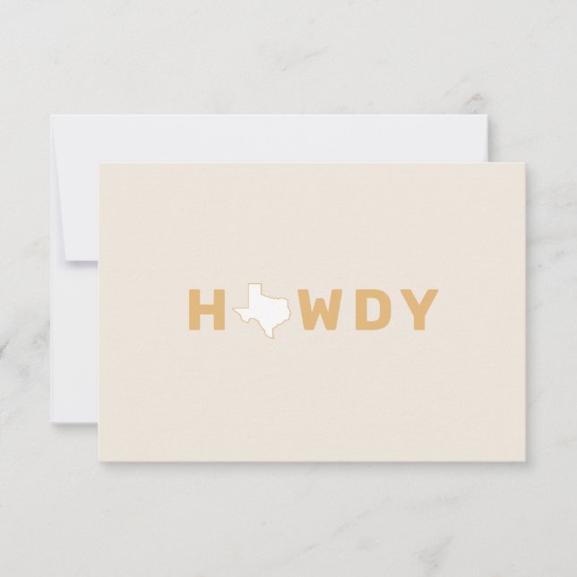 HOWDY Texas Blank Greeting Card (Front)