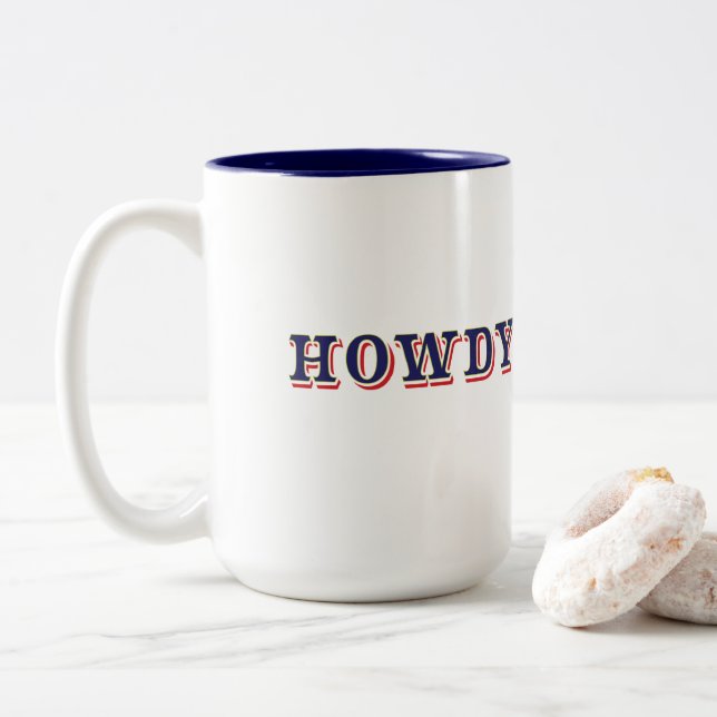 Howdy Two-Tone Coffee Mug (With Donut)