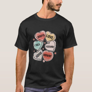 Howdy Valentine Candy Heart Valentines Day Cowboy T-Shirt
