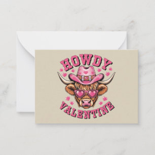 Howdy Valentine Cow Valentines Da&y Coquette Love Card