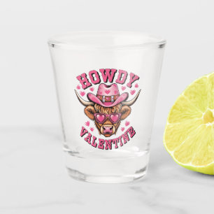 Howdy Valentine Cow Valentines Da&y Coquette Love  Shot Glass