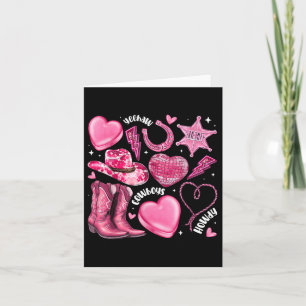 Howdy Valentine Day Western Cowgirl Xoxo Disco Hea Card