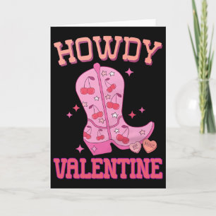 Howdy Valentine Disco Boots Coquette Bow Groovy We Card