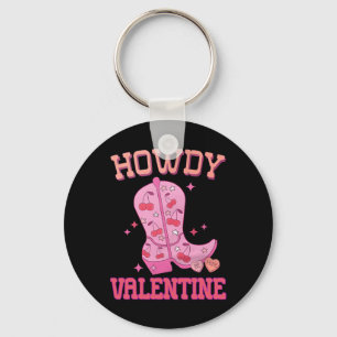 Howdy Valentine Disco Boots Coquette Bow Groovy We Key Ring