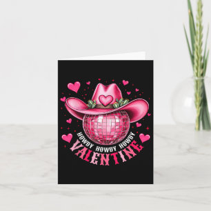Howdy Valentine Disco Cowboy Hat Western Valentine Card