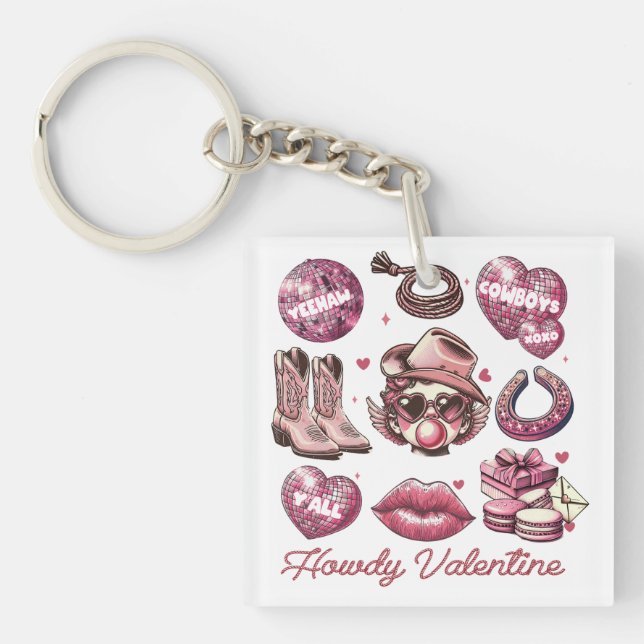 Howdy Valentine Key Ring (Front)