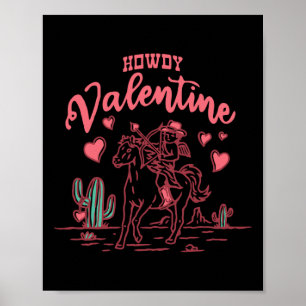 Howdy Valentine Retro Valentine Howdy Cowboy Valen Poster