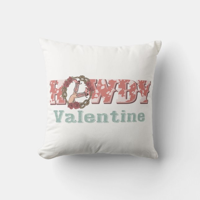 Howdy Valentine Western Country Cushion (Front)