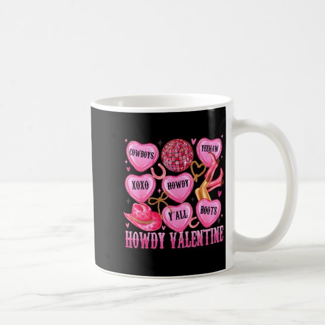 Howdy Valentine Western Cowgirl Hearts Candy Women Coffee Mug (Right)