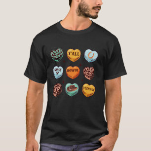 Howdy Valentines Day Western Cowboy Cowgirl Leopar T-Shirt