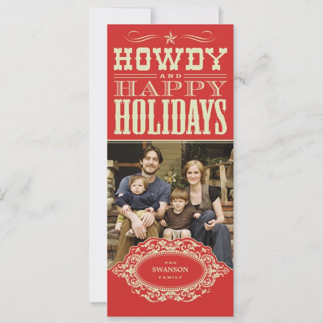Howdy Western Christmas Photo Cards (Front)