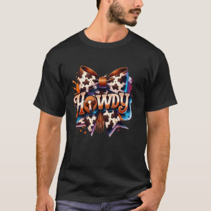 Howdy Western Cow Print, Fun Rodeo Graphic, Cute C T-Shirt