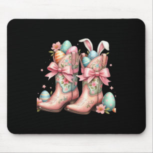 Howdy Western Easter Bunny Coquette Cowboy Boots E Mouse Mat