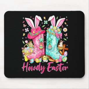 Howdy western easter bunny coquette cowboy boots mouse mat