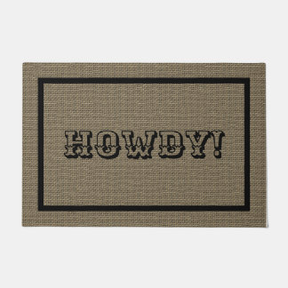 Howdy Western Rustic Welcome Mat | Large Doormat