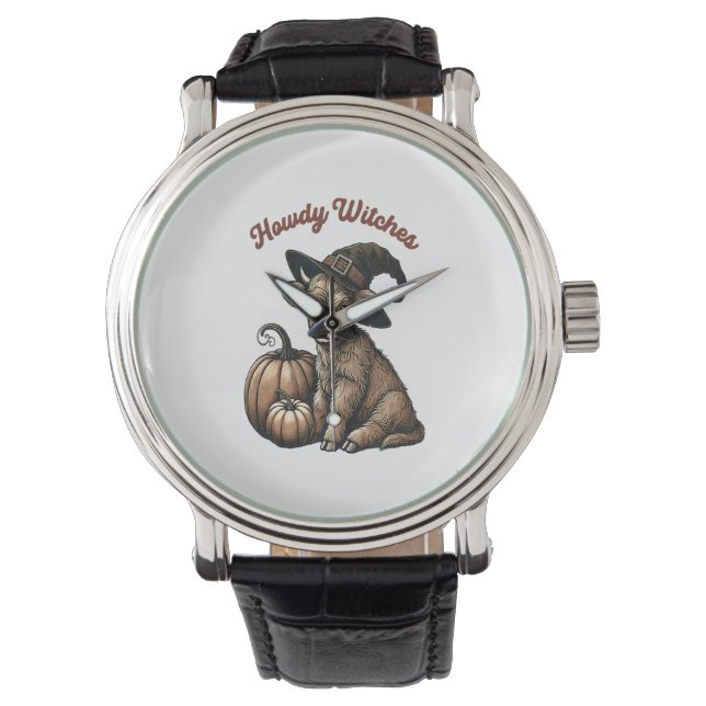 Howdy Witches Halloween Highland Cow Watch (Front)