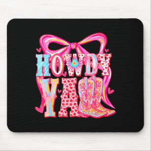 Howdy Yall Cowboy Boots Coquette Bow Western Valen Mouse Mat