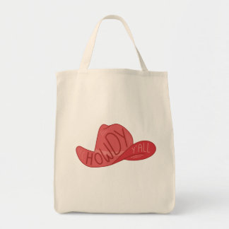 Howdy Y'all Cowboy/Cowgirl Hat Pink Artwork Tote Bag