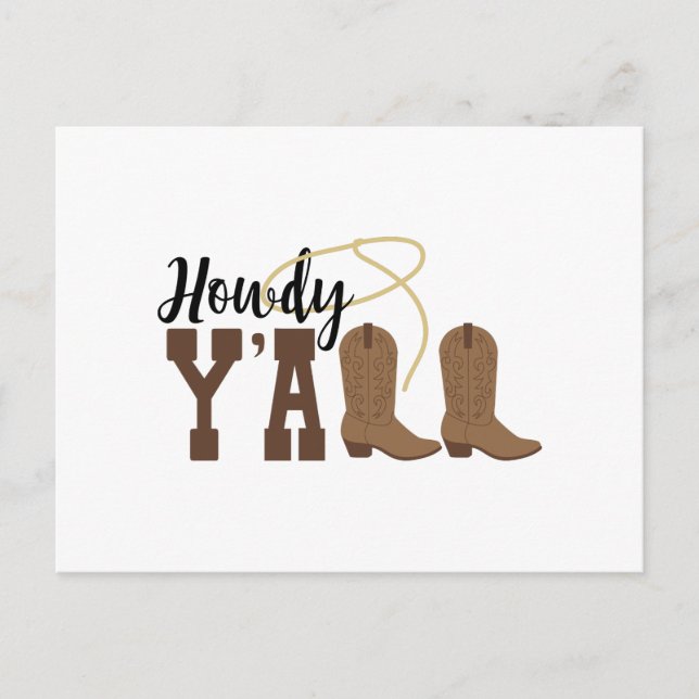Howdy Y''all Postcard (Front)