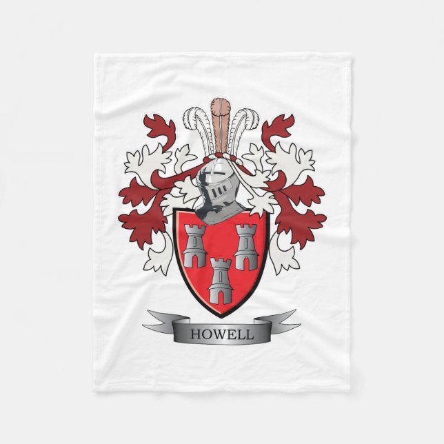 Howell Family Crest Coat of Arms Fleece Blanket (Front)