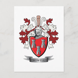 Howell Family Crest Coat of Arms Postcard