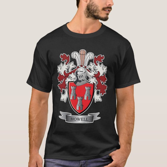 Howell Family Crest Coat of Arms T-Shirt (Front)