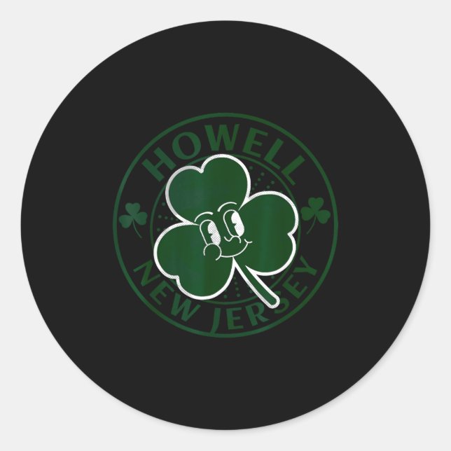 Howell New Jersey Irish Shamrock Nj Retro Souvenir Classic Round Sticker (Front)
