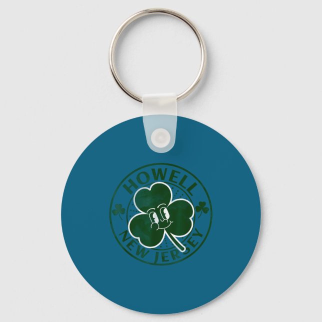 Howell New Jersey Irish Shamrock Nj Retro Souvenir Key Ring (Front)