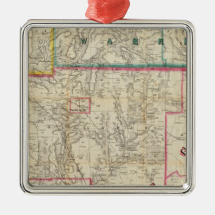 Howe's Map of The Oil District of Pennsylvania Metal Tree Decoration