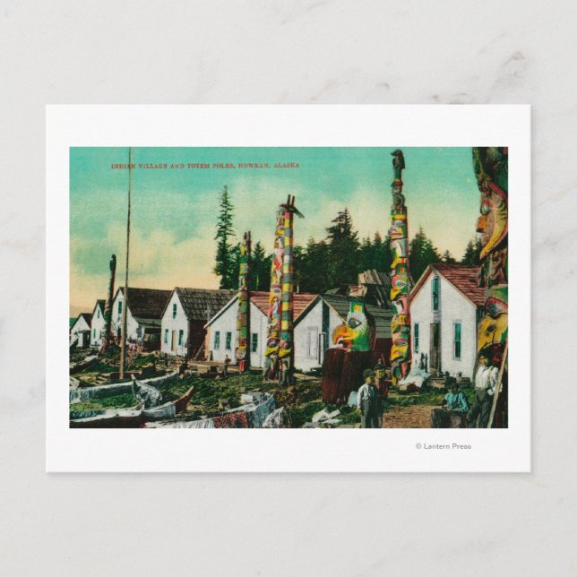 Howkan, Alaska Indian Village and Totems Postcard (Front)