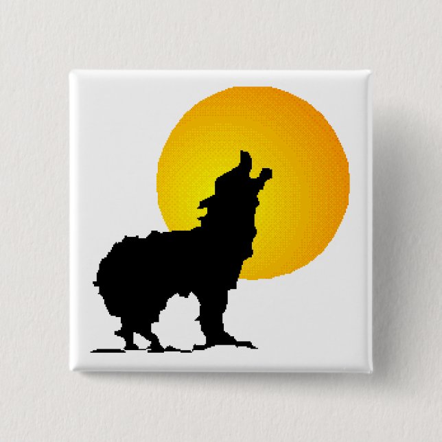 Howl at the Moon 15 Cm Square Badge (Front)
