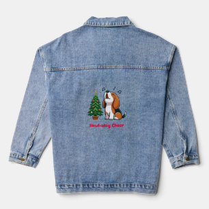 Howl-iday Cheer Beagle With A Christmas Tree Desig Denim Jacket