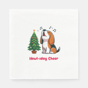 Howl-iday Cheer Beagle With A Christmas Tree Desig Napkin